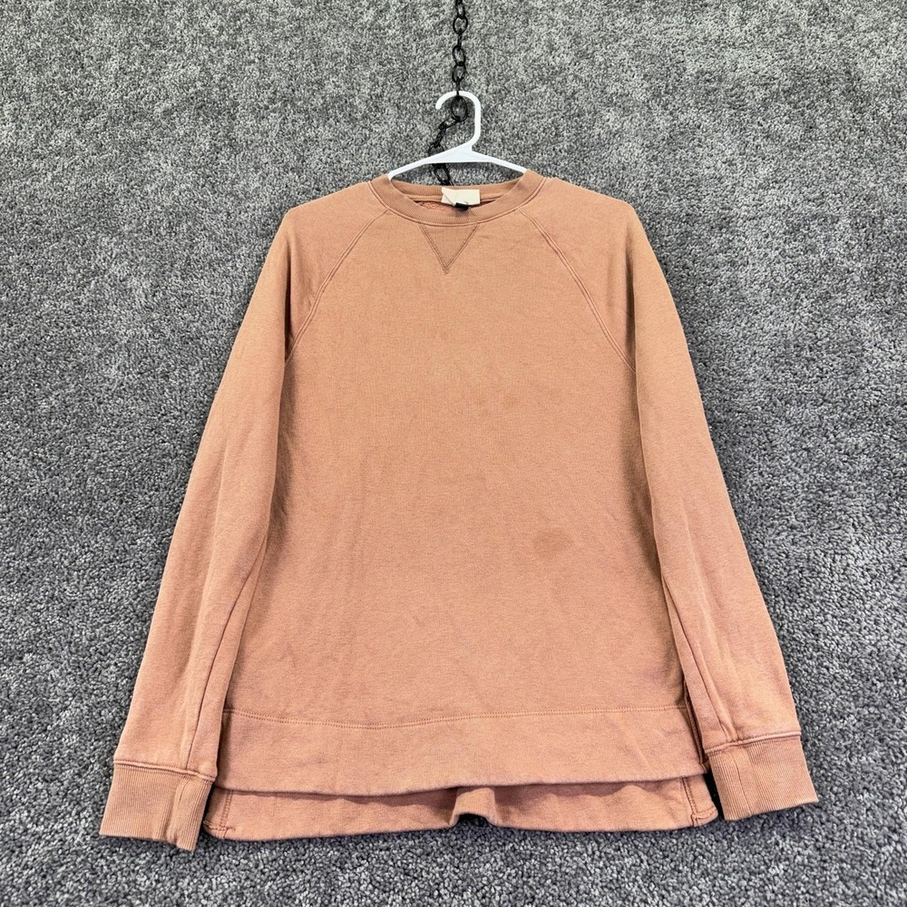 Universal Thread Sweatshirt Womens XS Pink Brown Fleece Raglan Crew Pullover
